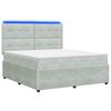 vidaXL Letto Box Spring LED con Materasso Grigio Chiaro 140 x 190 cm