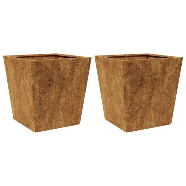 vidaXL Fioriere da Giardino 2 pz 40x40x40 cm in Acciaio Corten