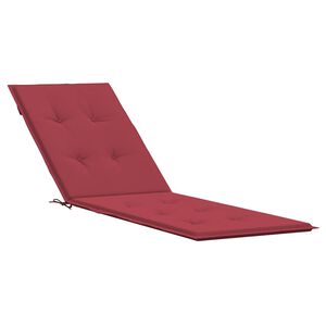 vidaXL Cuscino per Sdraio Rosso Vino (75+105)x50x4 cm