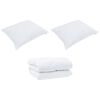 vidaXL Duvet Invernale con cuscino 3 pcs Bianco Microfibra