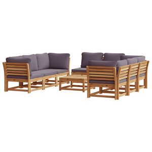 vidaXL Set Salotto Giardino 9 pz con Cuscini Legno Massello di Acacia