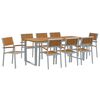 vidaXL Set da Pranzo per Giardino 9 pz Grigio Legno di Acacia Massello
