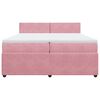 vidaXL Giroletto a Molle con Materasso Rosa 200x200 cm in Velluto