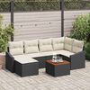 vidaXL Set Divano da Giardino 7 pcs Nero e Crema polyrattan