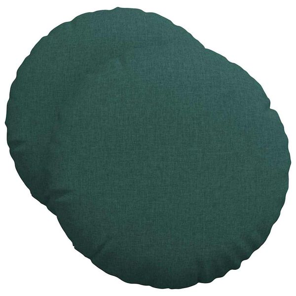 vidaXL Cuscini per Seduta 2 pcs Verde Scuro Ø50 x 19 cm Tessuto