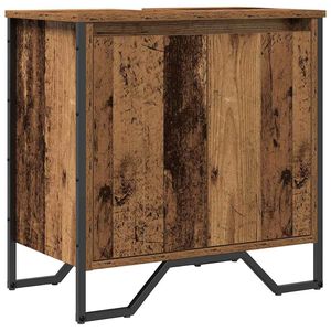 vidaXL Armadio per Lavabo da Bagno Legno vecchio 60 x 35 x 60 cm