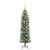 vidaXL Albero di Natale Artificiale Sottile Verde e Bianco 120 cm