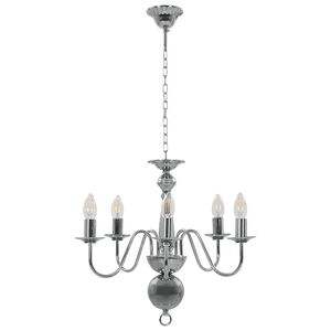 vidaXL Lampadario Argento 5 Lampadine Attacco E14