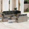 vidaXL Set Divano da Giardino 9 pz con Cuscini Grigio in Polyrattan
