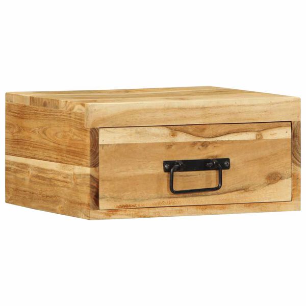 vidaXL Comodini da Parete 2pz in Legno Massello di Acacia