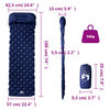 vidaXL Materasso Campeggio Gonfiabile con Cuscino 1 Persona Blu Marino