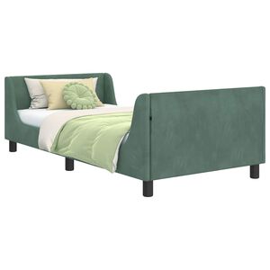 vidaXL Struttura letto bambini con testata Verde Mare 90 x 200 cm