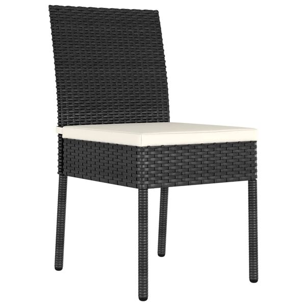 vidaXL Sedie da Pranzo per Giardino 4 pz in Polyrattan Nero