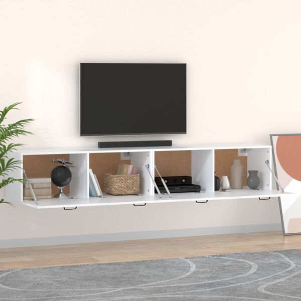 vidaXL Mobili Parete 2 pz Bianco 100x36,5x35 cm in Legno Multistrato