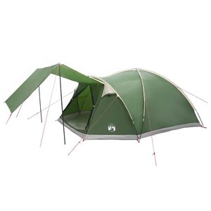 vidaXL Tenda Capanna con tetto Verde 8 persone Poliestere e Acciaio