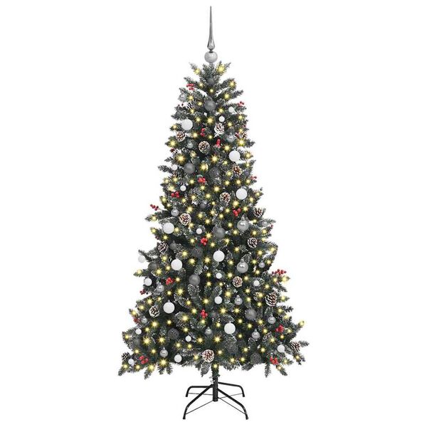 vidaXL Albero di Natale artificiale con 300 LED Verde 210 cm