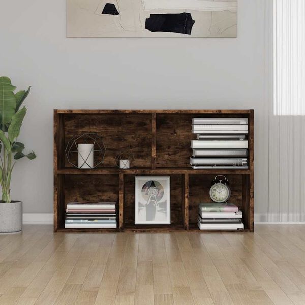 vidaXL Libreria/Credenza Rovere Fumo 50x25x80 cm in Legno Multistrato