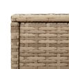 vidaXL Tavolino da Giardino Piano Vetro Beige 58x27,5x55 cm Polyrattan