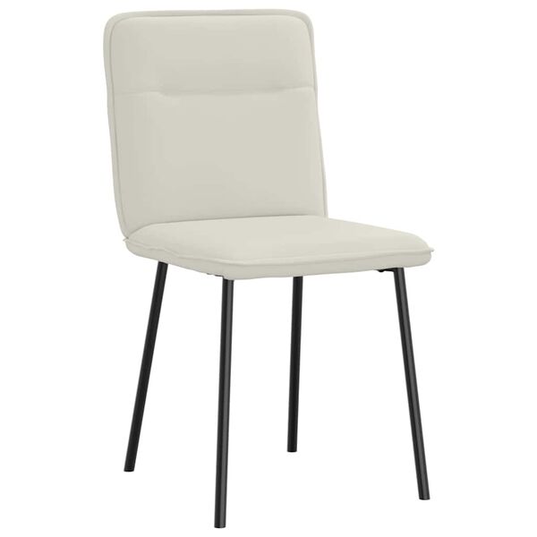 vidaXL Sedie da Pranzo 4 pz Crema in Velluto