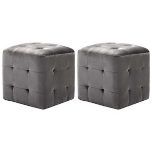 vidaXL Comodini 2 pz Grigio 30x30x30 cm in Tessuto Vellutato
