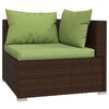 vidaXL Set Divani da Giardino 12 pz con Cuscini Marrone in Polyrattan