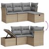 vidaXL Set Divano da Giardino 4 pz con Cuscini Beige Misto Polyrattan