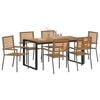 vidaXL Set da Pranzo per Giardino 7 pcs Grigio e Marrone polyrattan