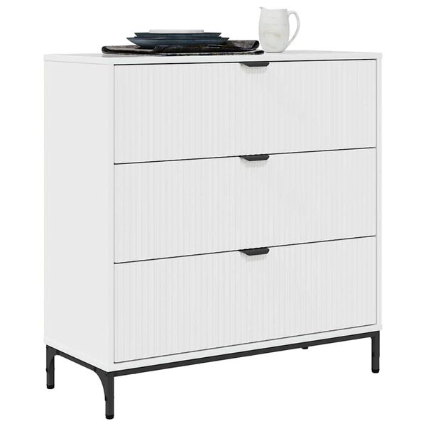 vidaXL Credenza Bianco Lucido 79,5 x 33 x 82 cm Legno multistrato
