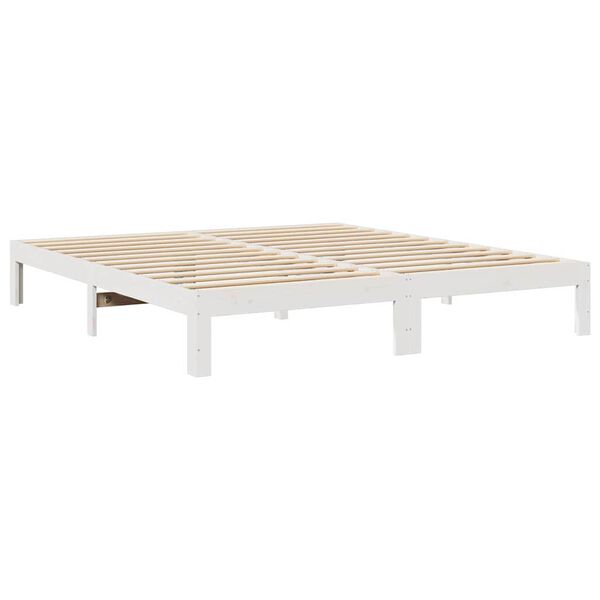 vidaXL Giroletto senza Materasso Bianco 160x200 cm Legno Massello Pino