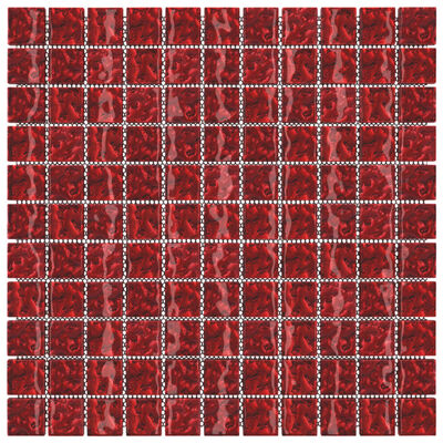 vidaXL Piastrelle Mosaico 11 pz Rosso 30x30 cm in Vetro