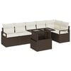 vidaXL Set Divano da Giardino 7 pz Marrone polyrattan