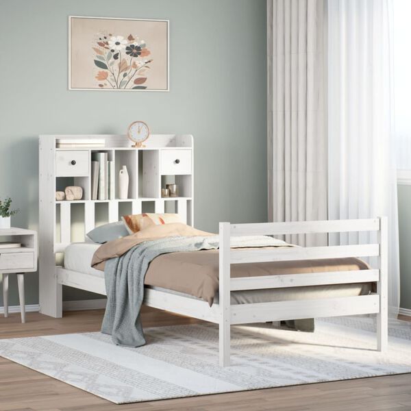 vidaXL Letto con Libreria senza Materasso 75x190 cm in Legno Pino