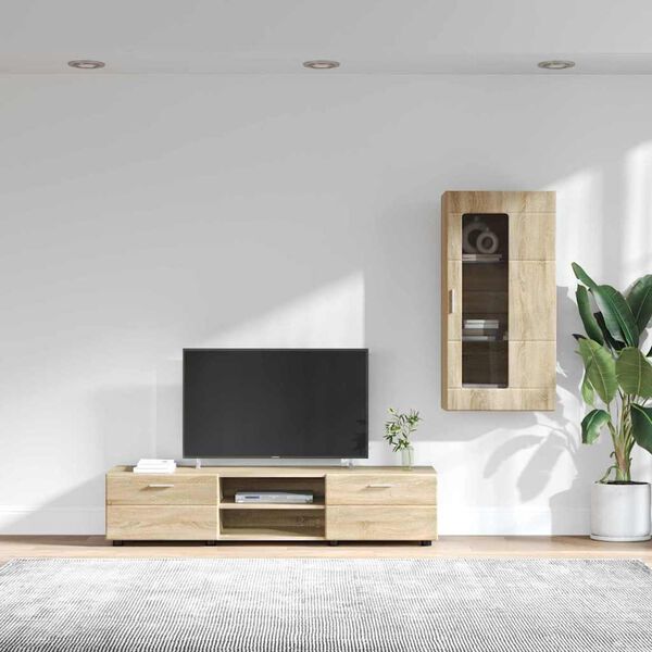 vidaXL Set mobile TV con porta FLORIN Rovere Sonoma Legno multistrato