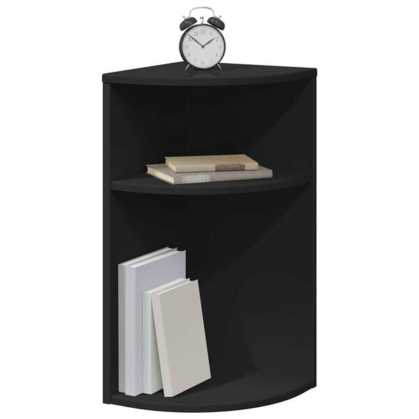 vidaXL Tavolino Nero 29,6 x 29,6 x 60 cm Legno multistrato