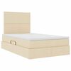 vidaXL Letto con contenitore e LED Crema 120 x 200 cm Poliestere