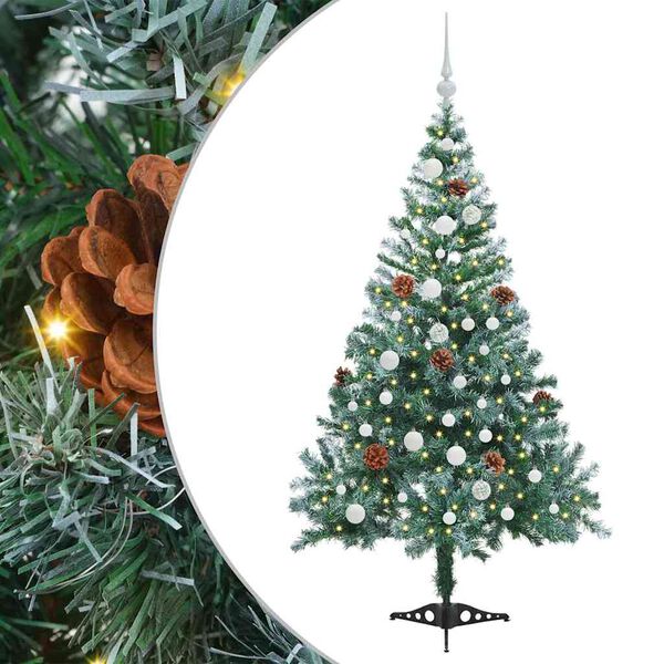 vidaXL Albero di Natale artificiale Verde 150 cm PVC e Acciaio
