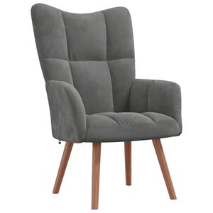 vidaXL Sedia Relax Grigio Scuro in Velluto
