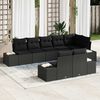 vidaXL Set Divano da Giardino con cuscino 8 pcs Nero Poly Rattan