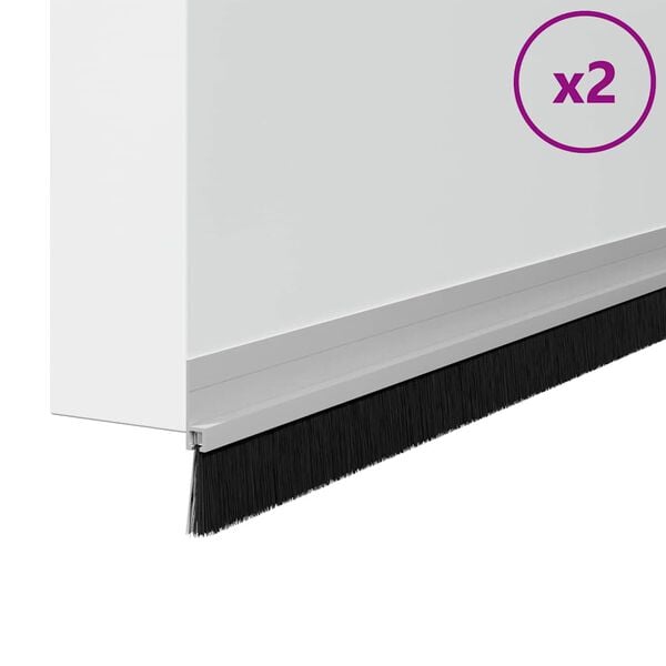 vidaXL Spazzole per porte autoadesive 2 pcs Argento 100 cm