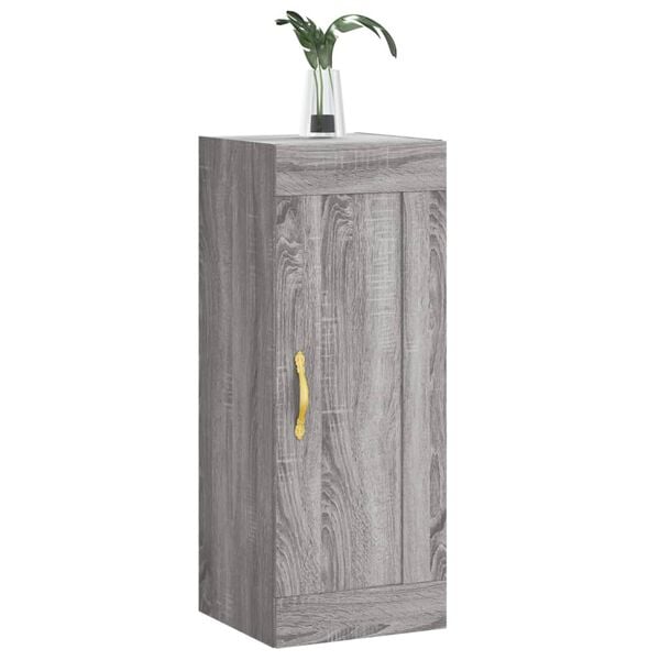 vidaXL Mobile a Parete Grigio Sonoma 34,5x34x90 cm Legno Multistrato