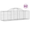 vidaXL Cesti Gabbioni ad Arco 2 pz 200x50x60/80 cm Ferro Zincato
