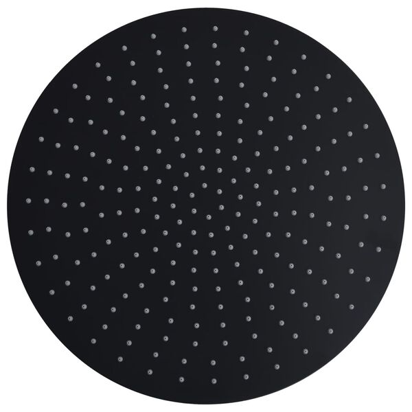 vidaXL Testa Doccia a Pioggia in Acciaio Inox 40 cm Rotonda Nera