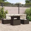 vidaXL Set Divano da Giardino 5 pcs Marrone e Crema polyrattan