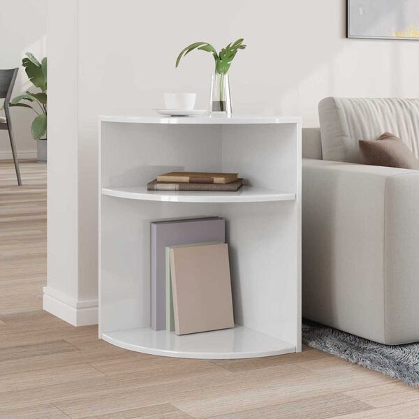 vidaXL Tavolino Bianco Lucido 39,7 x 39,7 x 60 cm Legno multistrato