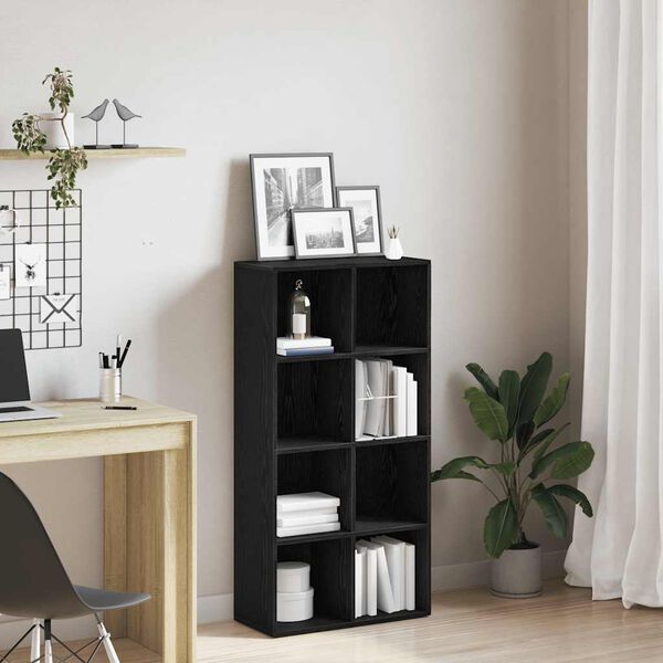 vidaXL Libreria Rovere Nero 66x30x130 cm in Legno Multistrato