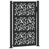 vidaXL Cancello da giardino nero 100x150 cm in acciaio con design a foglia
