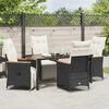 vidaXL Set da Pranzo per Giardino con cuscino 5 pcs Nero polyrattan
