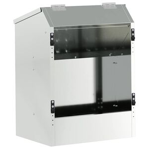 vidaXL Mangiatore per conigli Argento 64.5 x 25.5 x 45.5 cm