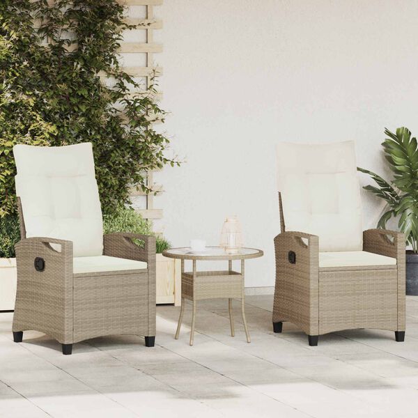 vidaXL Sedia da Giardino 2 pcs Beige e Crema 56 x 60 x 112 cm