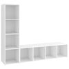 vidaXL Mobili Porta TV 2 pz Bianco 142,5x35x36,5 cm Legno Multistrato